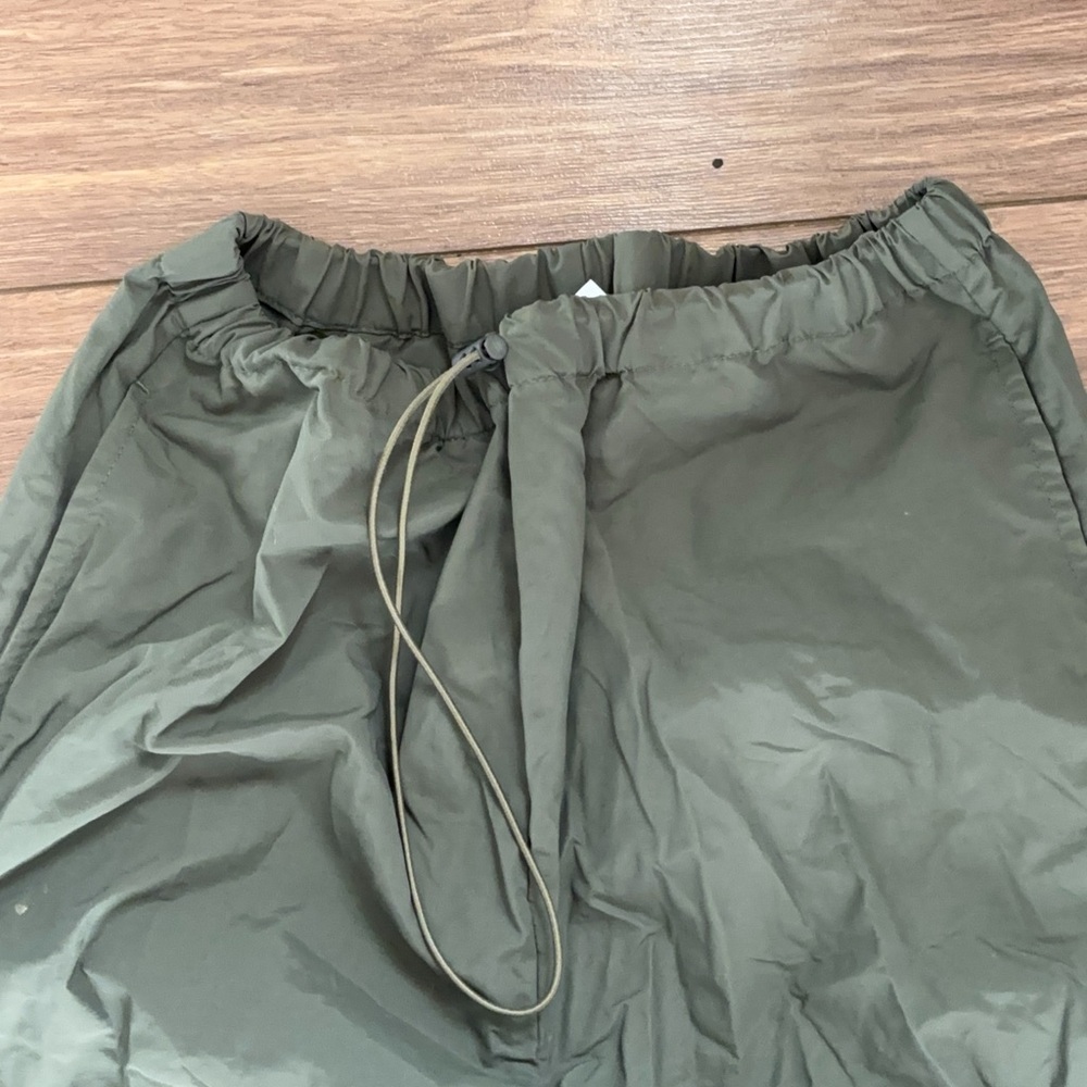 Beginning Boutique Green Wide Leg Pants Khaki Drawcord Cargo Pants - Picture 9 of 15